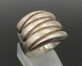 925 Sterling Silver - Vintage Fluted Square Design Band Ring Sz 6 - RG23198 - £38.08 GBP