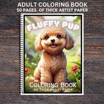 Fluffy Pup - Spiral Bound Adult Coloring Book - Thick Artist Paper - £25.16 GBP