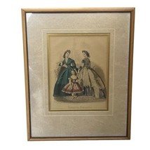 Antique French Fashion Plate Journal Des Demoiselles Emile Preval Art Fr... - $68.49