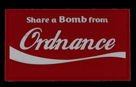 Iyaoyas Share A Bomb Ordnance Coca Cola Coke Logo Military Hook &amp; Loop Pvc Patch - £31.16 GBP