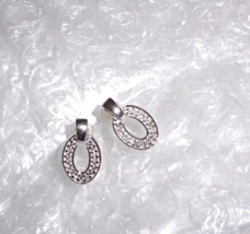 10K White Gold Diamond Round Oval Shaped Drop Earrings, 0.35(TCW), 1/2"L, 1.6GR - $179.99