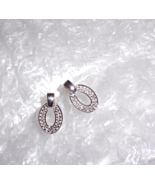 10K White Gold Diamond Round Oval Shaped Drop Earrings, 0.35(TCW), 1/2&quot;L... - $179.99