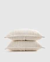 NWOT Quince Organic Cotton Channel Matelasse Cover Sham Set 2 Undyed Standard - $22.75