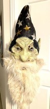 Huge Vintage Wizard Latex Mask Halloween Prop Over 40” Long With Hat 4 Pounds - £200.92 GBP