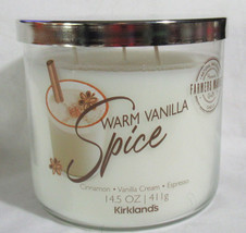 Kirkland&#39;s 14.5 oz Large Jar 3-Wick Candle Natural Wax Blend WARM VANILL... - £21.61 GBP