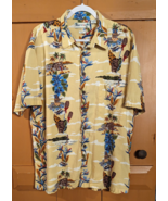 Robert Stock Mens XL Hawaiian Button Short Sleeve Shirt Aloha Tropical Y... - £12.96 GBP