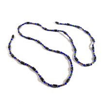 Necklace Women Magnetic Hematite Hand Painted Bead Jewelry 34&quot; Painted Therapy - £18.68 GBP