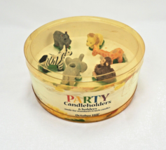 October Hill Party Candleholders Jungle Theme Cake Toppers for 1/4” Candles NOS - £11.59 GBP