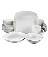 Gibson Home Hagen Square Dinnerware Set in White, Set of 30 - €101,31 EUR