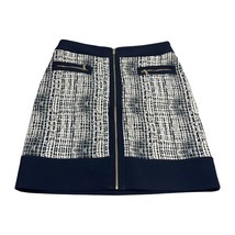 Jones New York Straight &amp; Pencil Skirt Women 8 White Blue Stretch Front Full Zip - £20.22 GBP