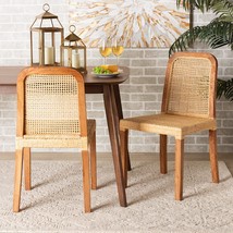 Baxton Studio Caspia Dining Chairs, Standard, Natural - £314.08 GBP