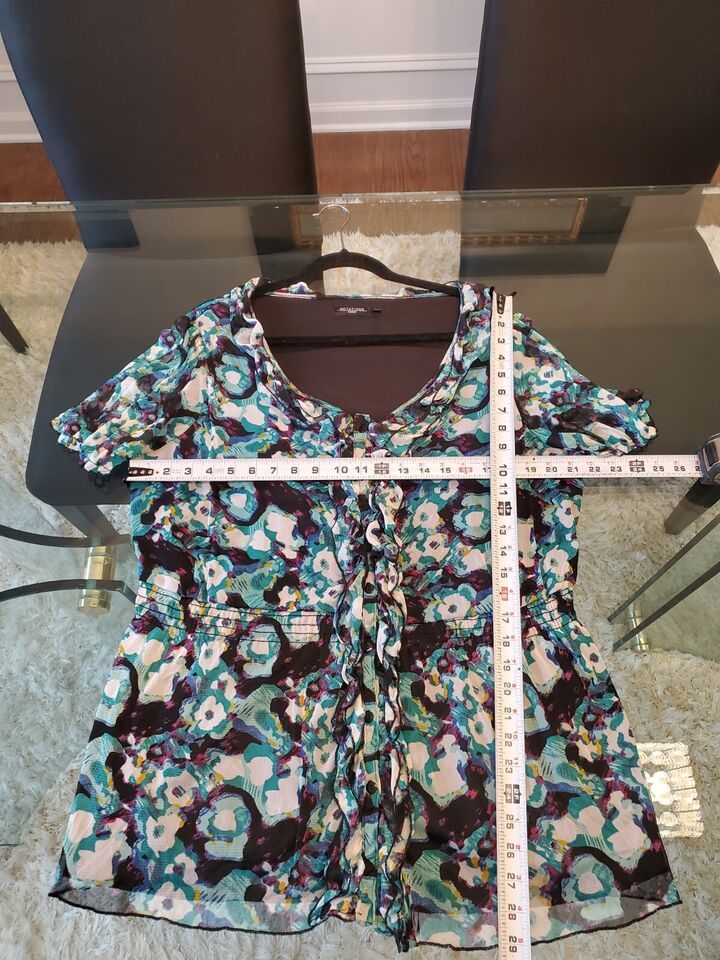 Notations Womens Multicolor 100% Polyester Scoop Neck Short Sleeve Top Blouse 2X Item image 14