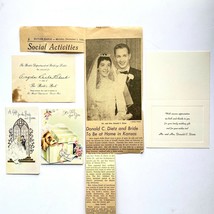 Vintage 1958 Wedding Announcement Reisberg Bridal Gifts Greeting Cards 5 Piece - £28.08 GBP