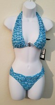 Rocawear Blue and White 2 Piece Swimsuit Small Metallic Beads - £25.59 GBP