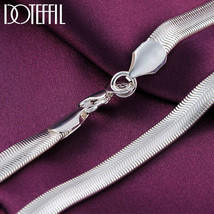 DOTEFFIL 925 Silver 16/18/20/22/24 Inch 6mm Flat Chain Necklace For Women Man Fa - £19.11 GBP