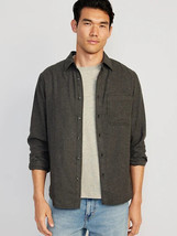 Old Navy Flannel Shirt Mens XXXXL Tall 4XT Gray Double Brushed NEW - $26.60