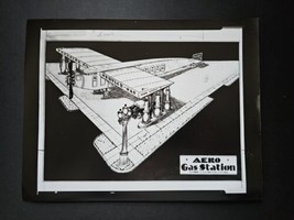 Aero Gas Station Print Design by E.C. Faunton Portland Oregon 1930s Neve... - £31.14 GBP
