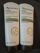2 Aveeno Daily Moisturizing Body Lotion 8oz Instensely Nourishes Dry Skin (O14) - £20.18 GBP