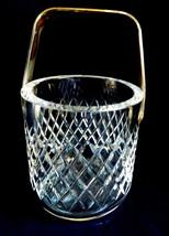VTG cut clear Crystal Ice Bucket with Silver plated metal handle - $94.05