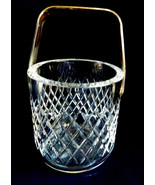 VTG cut clear Crystal Ice Bucket with Silver plated metal handle - £75.19 GBP