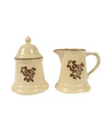 Vintage Pfaltzgraff Village Pattern Sugar Bowl and Creamer Set Castle Ma... - $266.28 MXN