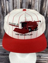VTG Case IH White w/ Red Pinstripe East Moline Plant Snapback Trucker Hat - USA - £22.66 GBP