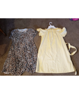 NICE LOT o 2 Girls Sundress Dress Nordstrom Uniqlo Yellow Check Cheetah ... - $86.01 CAD