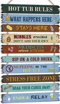 Tatuo Hot Tub Rules Wood Sign Funny Hot Tub Rules Sign Bathroom Decorative Signs - £17.38 GBP