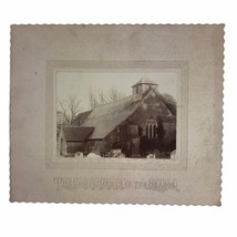 1898 Victorian Cabinet Card Photo Ferring Church Greetings Of The Season 6-1/2&quot; - £25.93 GBP