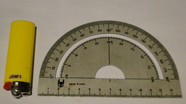Vintage Soviet Russian USSR Aluminum Angle Ruler Measurement Geometry Rule - £6.13 GBP