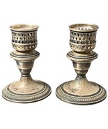 Vintage Rogers Sterling Silver Weighted Candleholders Hurricane Lamps 4-... - $100.00