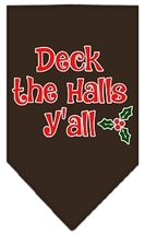 Deck the Halls Y&#39;all Screen Print Bandana Cocoa Size Large - £9.11 GBP