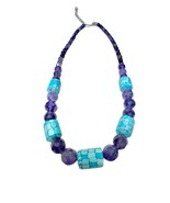 Jay King Mine Finds Sterling Graduated Amethyst &amp; Inlay Mosic Turquoise ... - $2,474.18 MXN