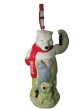 Vintage Coca Cola Polar Bear Big Sipper Drinking Cup Collectible 12&quot;T W/... - £9.38 GBP