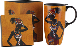 Ceramic Coffee Mug Travel Cup Gift with Lid 17Oz., Porcelain Tall Tea Cu... - £20.88 GBP