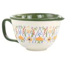 Laurie Gates Tierra 2 Quart Hand Painted Stoneware Batter Bowl in Green - $59.55