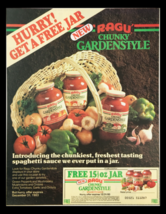 1983 Ragu Chunky Gardenstyle Spaghetti Sauce Circular Coupon Advertisement - $18.95