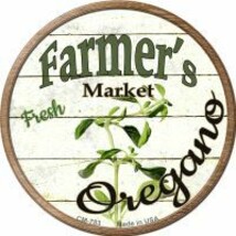 Farmers Market Oregano Novelty Metal Mini Circle Magnet - £10.41 GBP