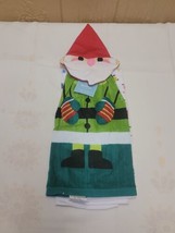 St Nicholas Square 2pc Kitchen Towel Set Santa Gnomes Snowflakes - $11.64