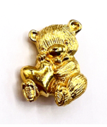 Vintage Franklin Mint 1979 Gold Plated Teddy Bear Heart Pin Brooch - £10.95 GBP
