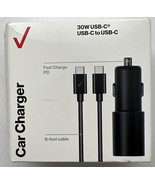 Verizon (6Ft) 30W Fast-Charge PD USB-C Car Charger - Black (VPC30WPDCTOC-A) - £9.30 GBP