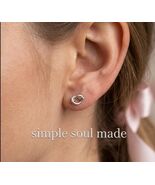 Sterling Silver Love Knot Stud Earrings 925 Silver Knot Minimalist Earri... - $55.00