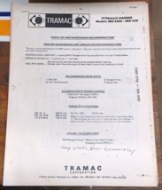 TRAMAC BRH 400S-BRH 400 HYDRAULIC HAMMER PARTS LIST - $3.00