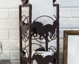 Cast Iron Western Rustic Horse And Horseshoes Toilet Paper Holder Stand ... - $57.99
