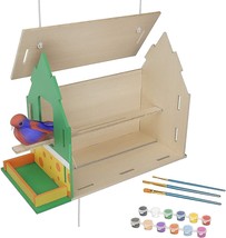 Birdhouse Kit To Build And Paint - Dyi Wooden Includes Bird Model. Free Ship! - £31.34 GBP
