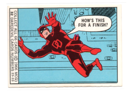 1966 Donruss Marvel Super Heroes Card Daredevil #32 Vintage Comic Rookie... - $14.92