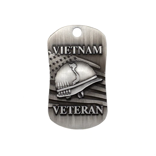Vietnam Veteran Antique Finish Dog Tag Necklace with a free Prayer Card - £10.08 GBP