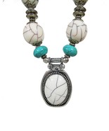turquoise jewelry native american necklace Ethnic Tibetan Hand Work - £28.61 GBP