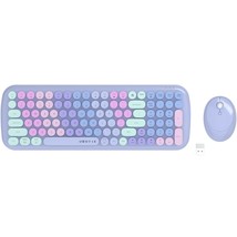 Wireless Keyboards And Mouse Combos, Colorful Gradient Rainbow Colored Retro Typ - £59.33 GBP