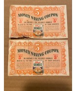 2 1941 Kellogg&#39;s Krumbles 5 Cent Saving Coupon 3&quot; X 5&quot; *Pre-Owned w/Wear... - $152.12 MXN